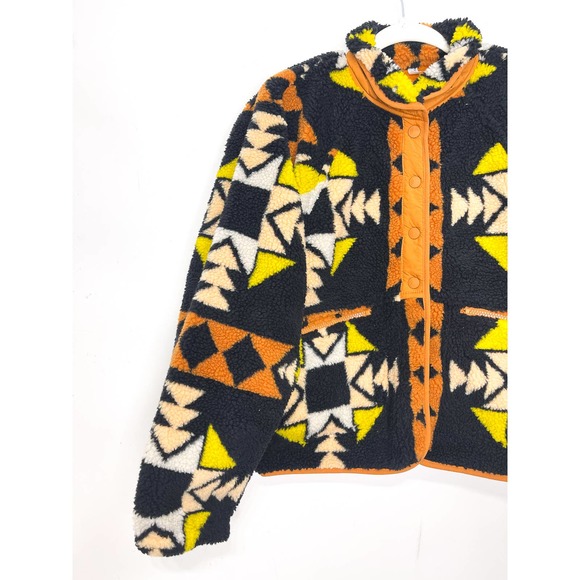 Free People Hit The Slopes Printed Fleece Jacket in Night Sky Combo Size XS - Picture 4 of 5